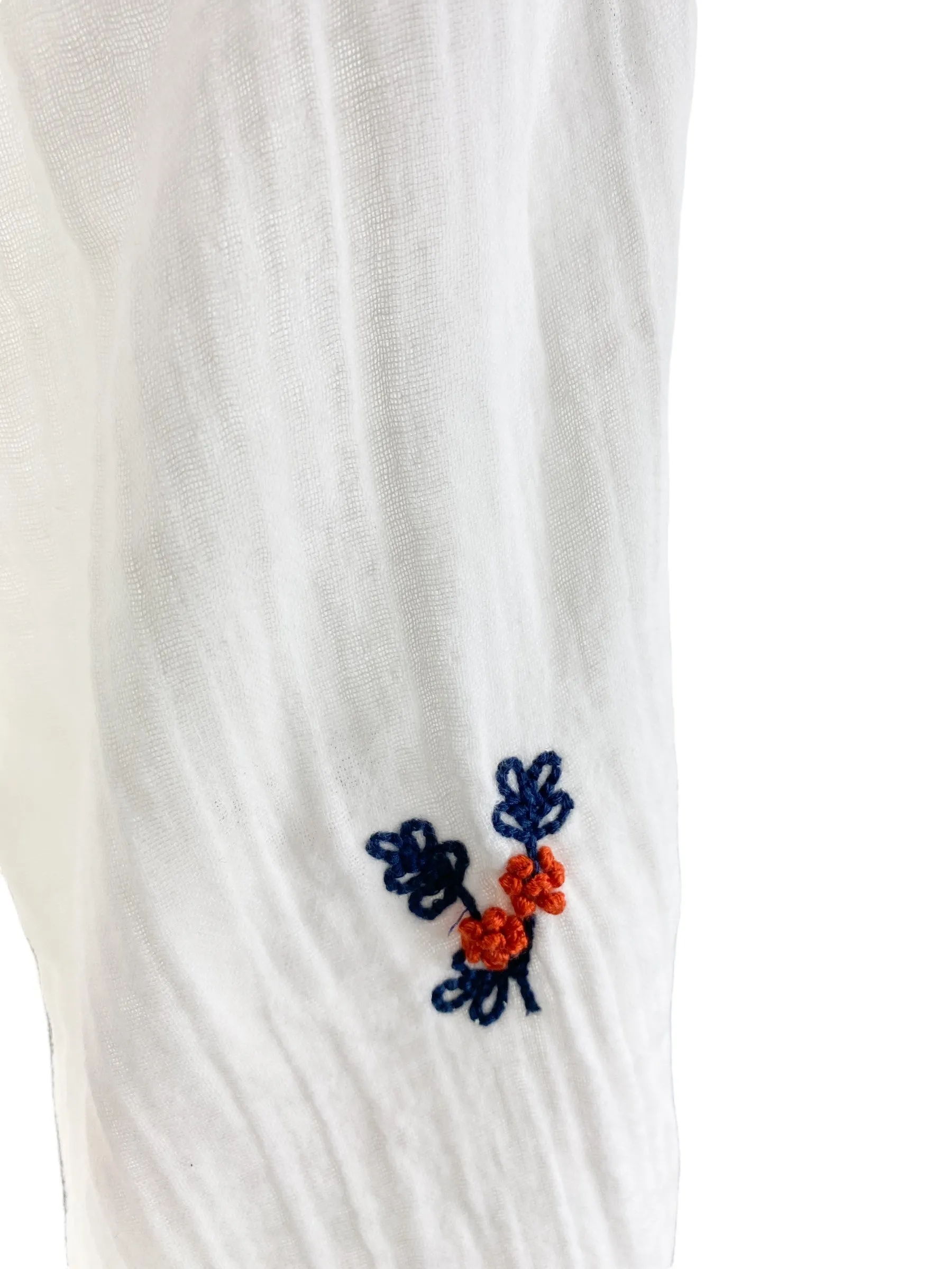Velvet by Graham & Spencer Women's Embroidered Gauze Top White Size M