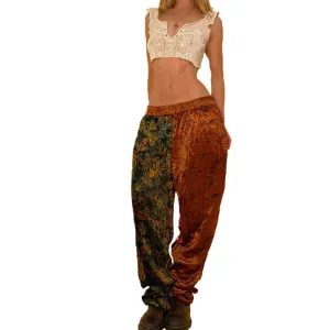 Vintage Patchwork Velour Pants (M)