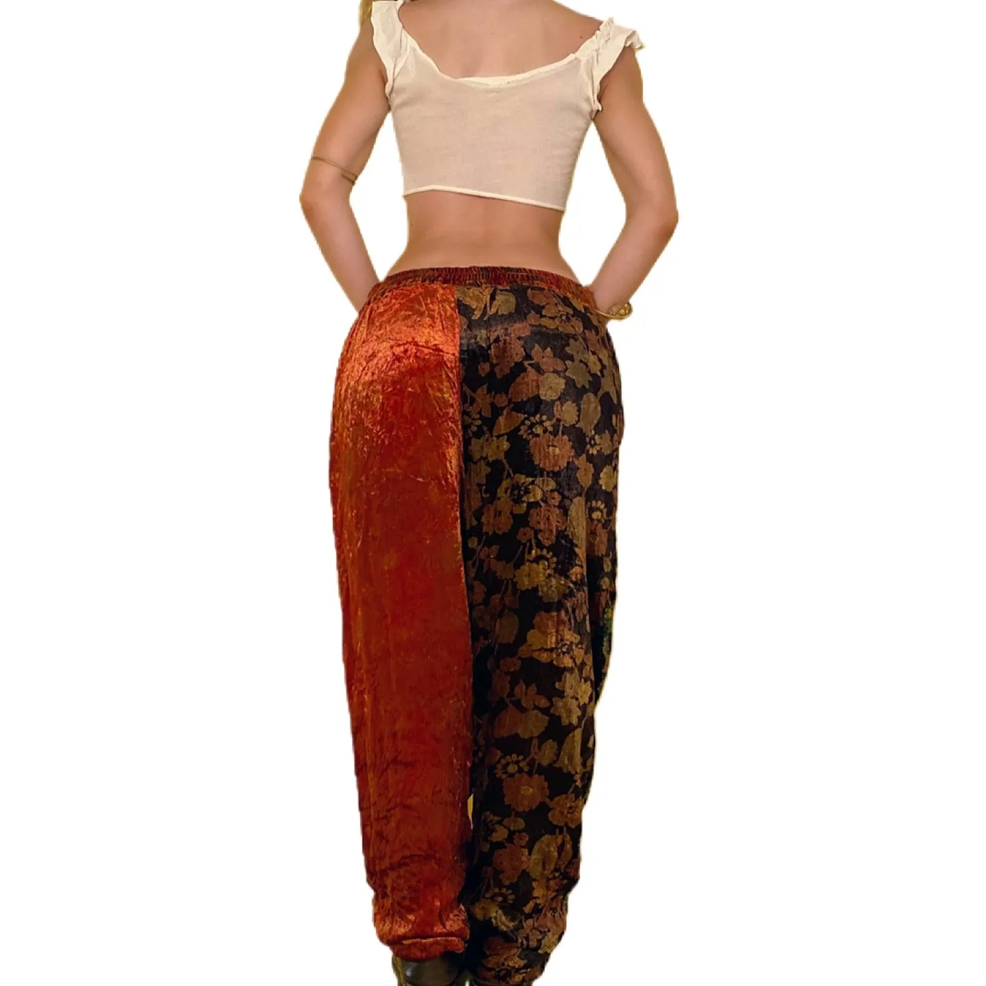 Vintage Patchwork Velour Pants (M)