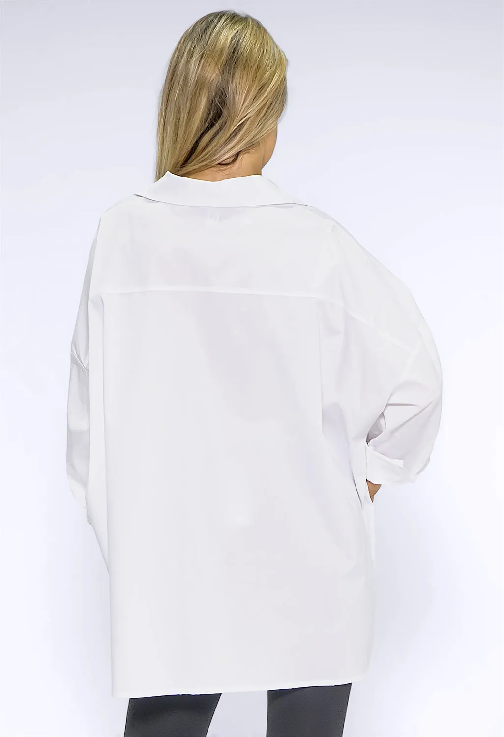 White Dropped Shoulder Shirt