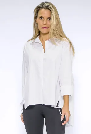 White Shirt with Elasticated Hemline