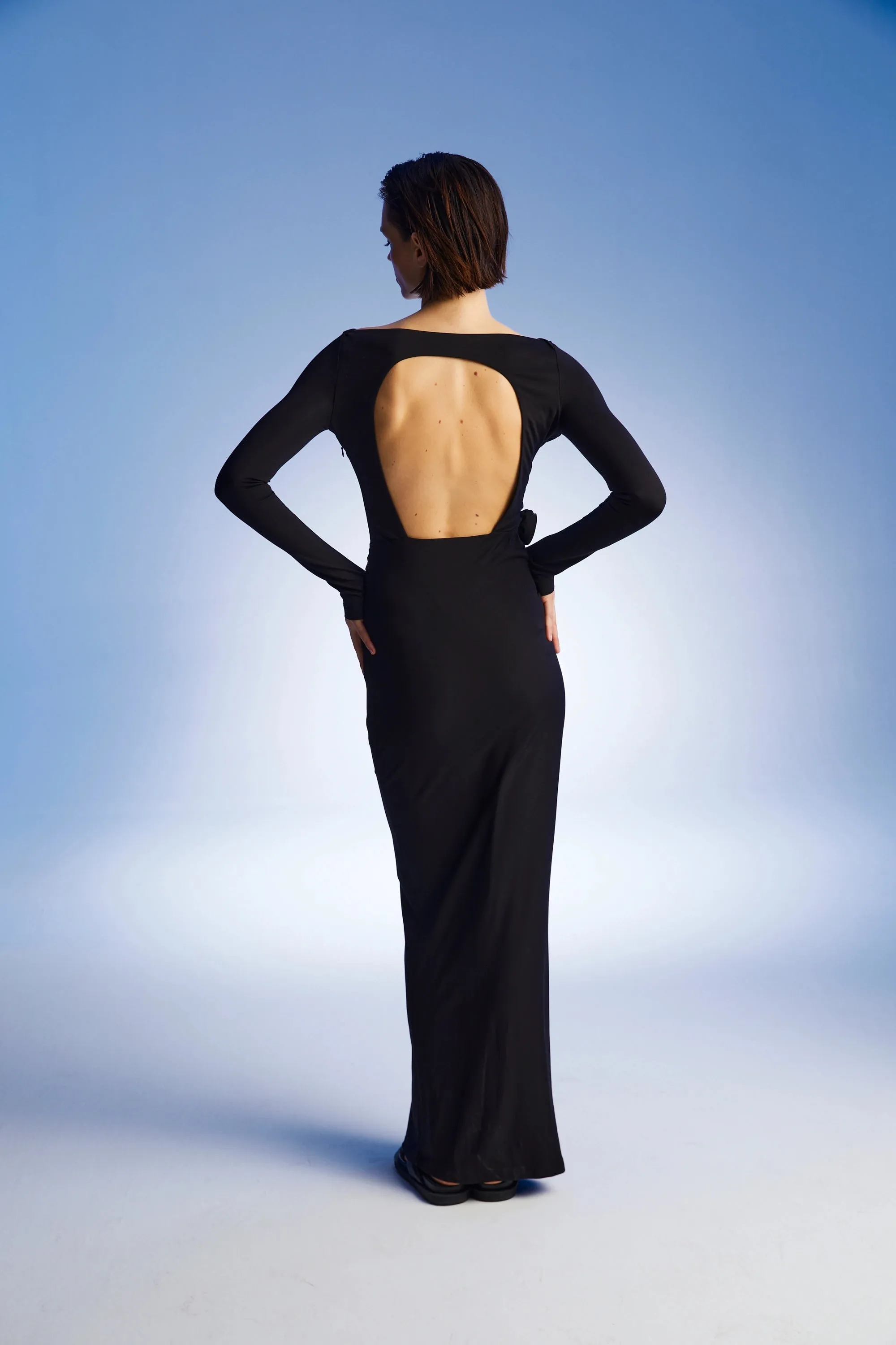 Wide Collar Long Dress (Final Sale)