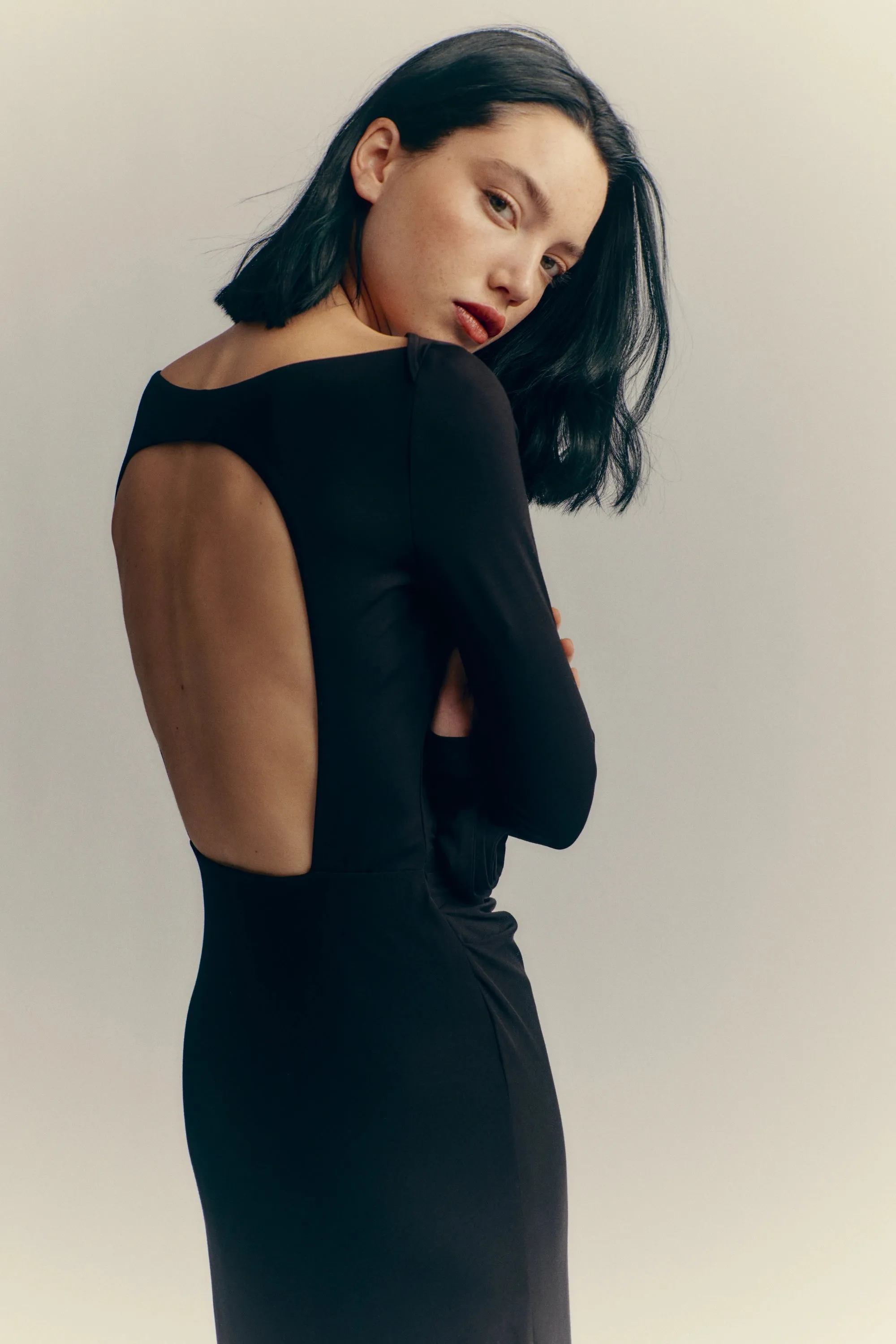 Wide Collar Long Dress (Final Sale)