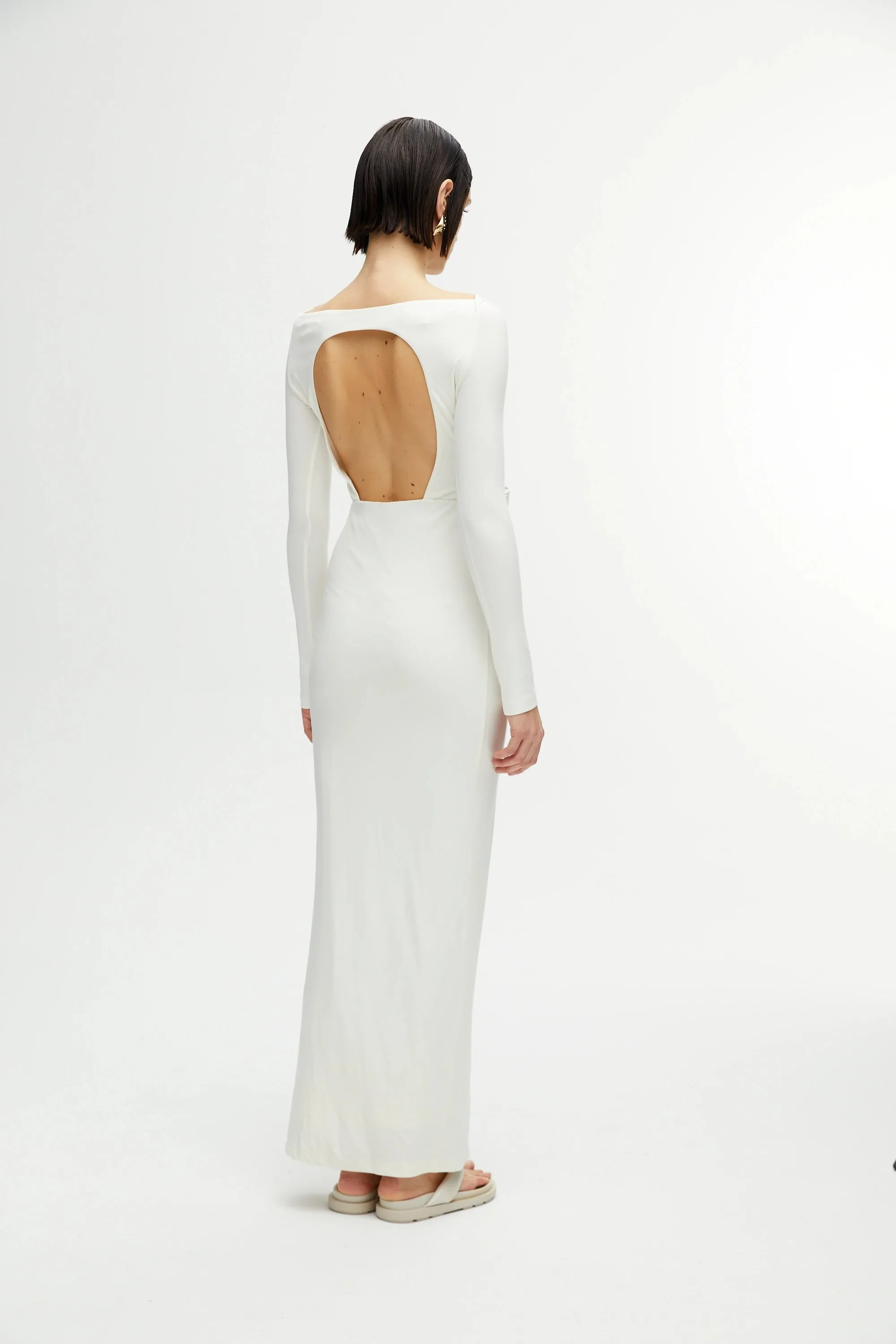 Wide Collar Long Dress (Final Sale)