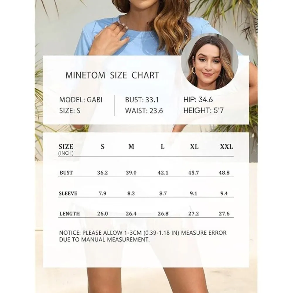 Women's Stylish Short Sleeve Top Crewneck Shirt – Loose Casual Tee with Side Split