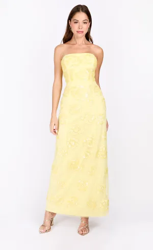 Yellow Embelished Bandeau Maxi Dress